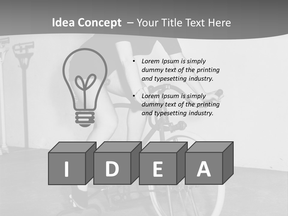 A Woman Riding A Bike In A Room PowerPoint Template