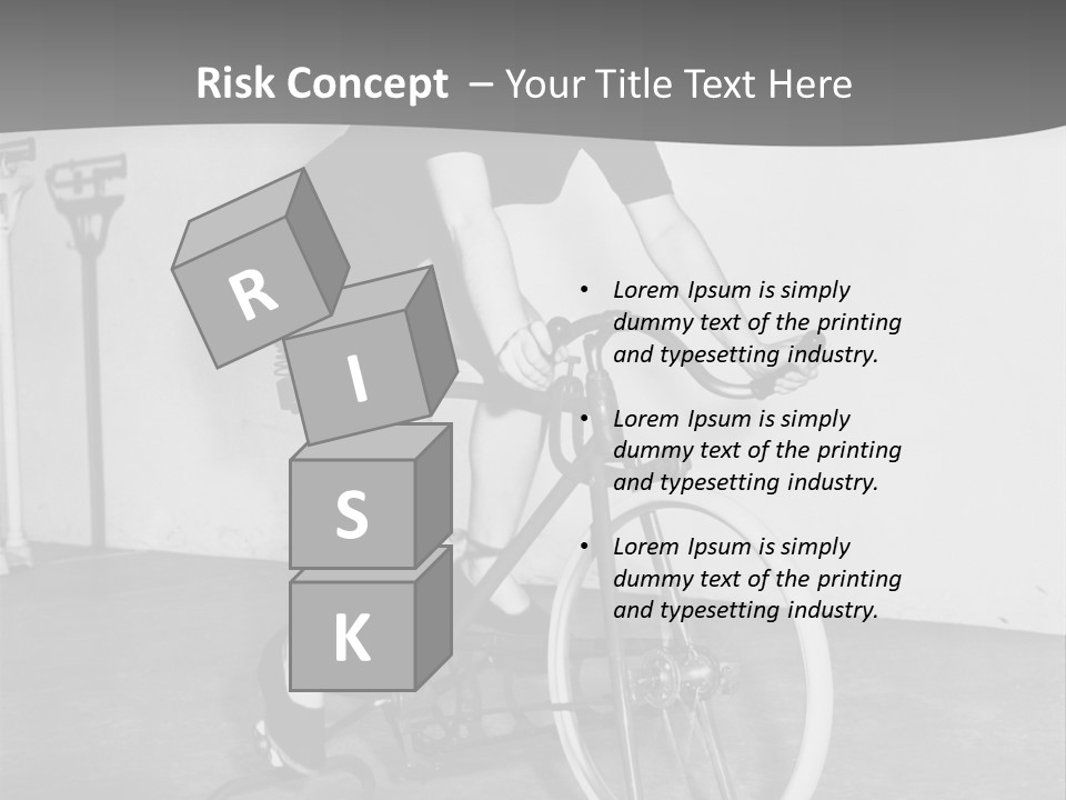 A Woman Riding A Bike In A Room PowerPoint Template