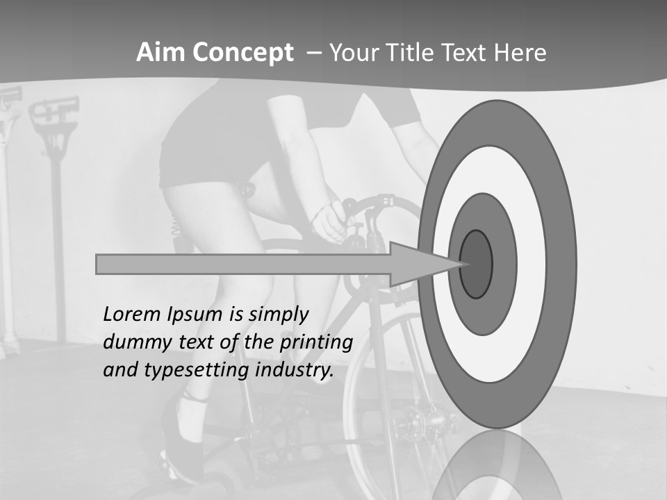 A Woman Riding A Bike In A Room PowerPoint Template