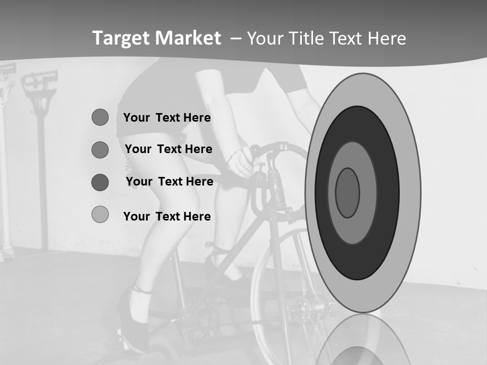 A Woman Riding A Bike In A Room PowerPoint Template