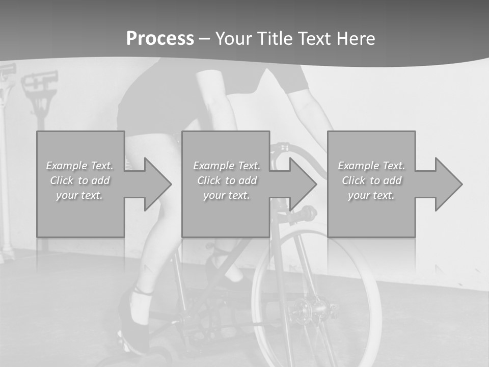 A Woman Riding A Bike In A Room PowerPoint Template