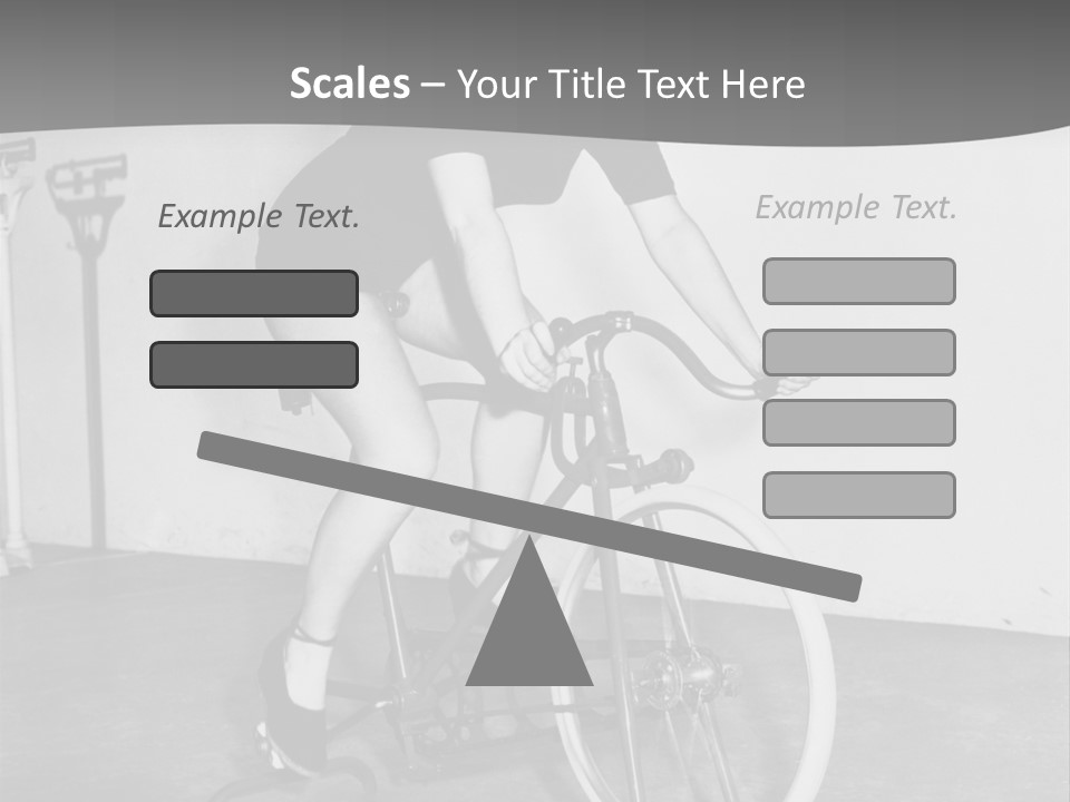 A Woman Riding A Bike In A Room PowerPoint Template