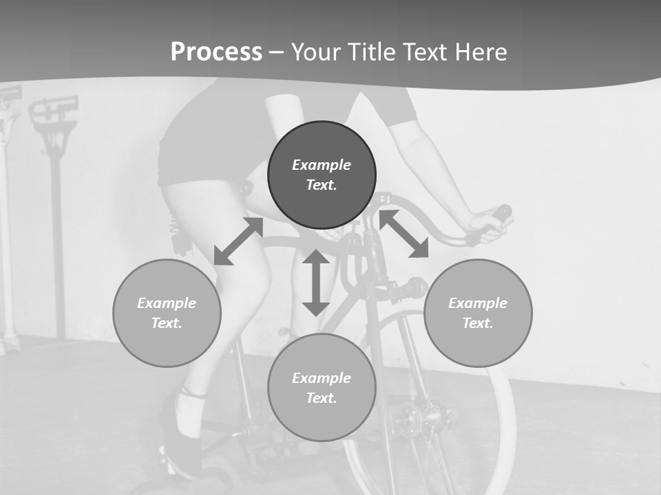 A Woman Riding A Bike In A Room PowerPoint Template
