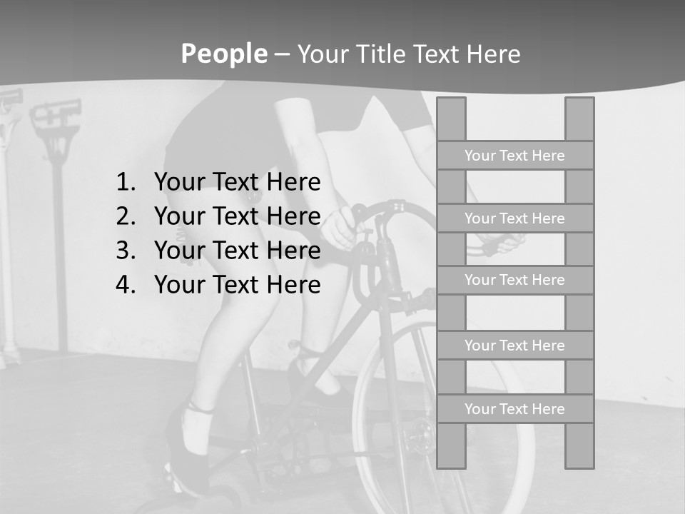 A Woman Riding A Bike In A Room PowerPoint Template