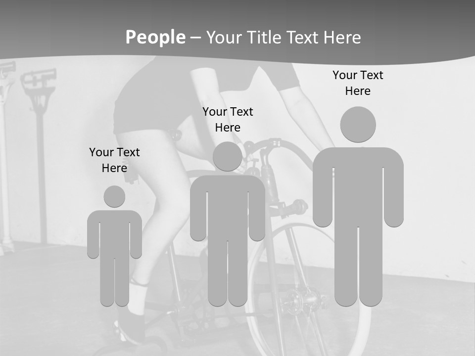 A Woman Riding A Bike In A Room PowerPoint Template