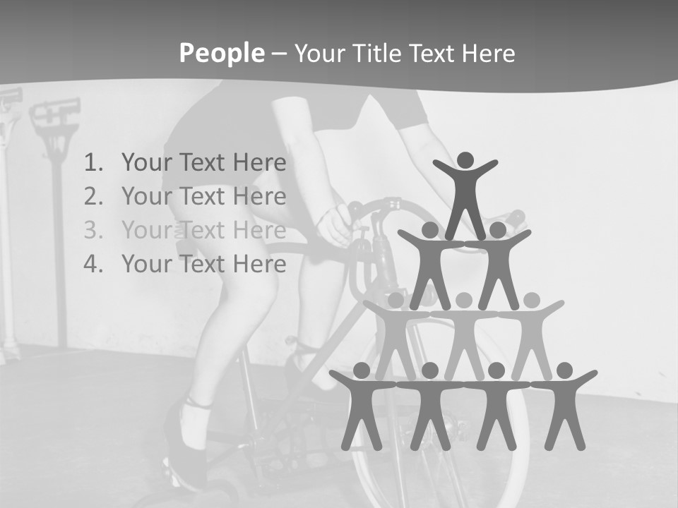 A Woman Riding A Bike In A Room PowerPoint Template