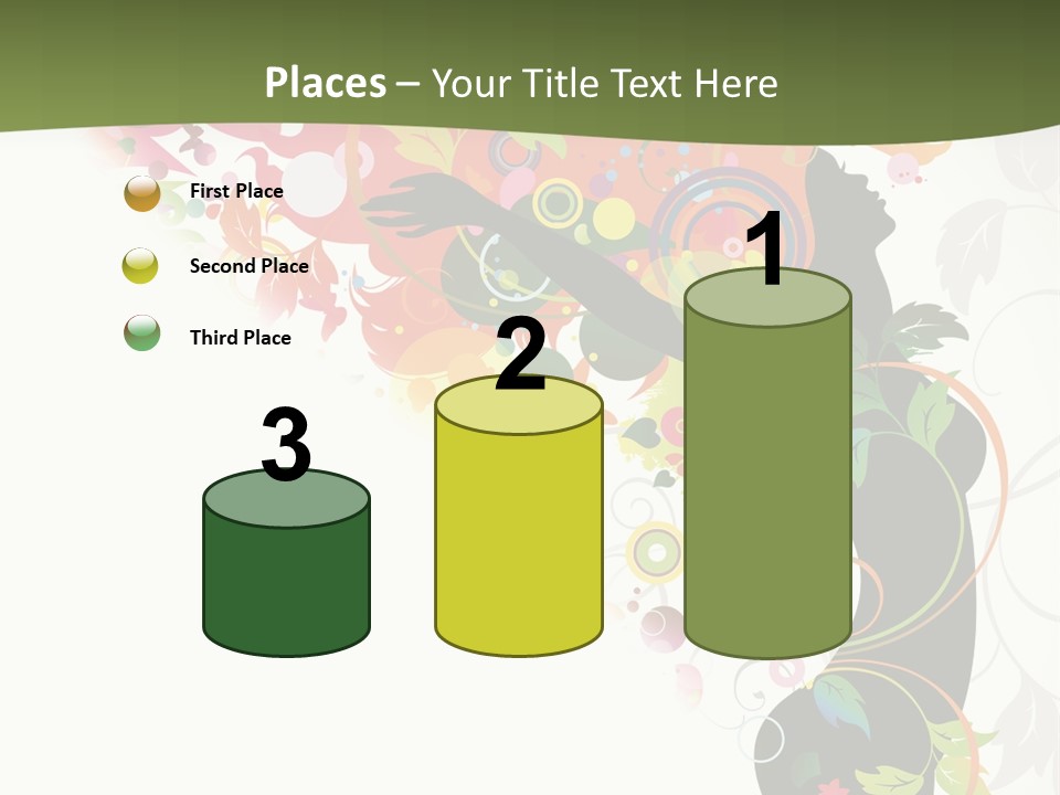 A Woman With Colorful Flowers On Her Body Powerpoint Template PowerPoint Template