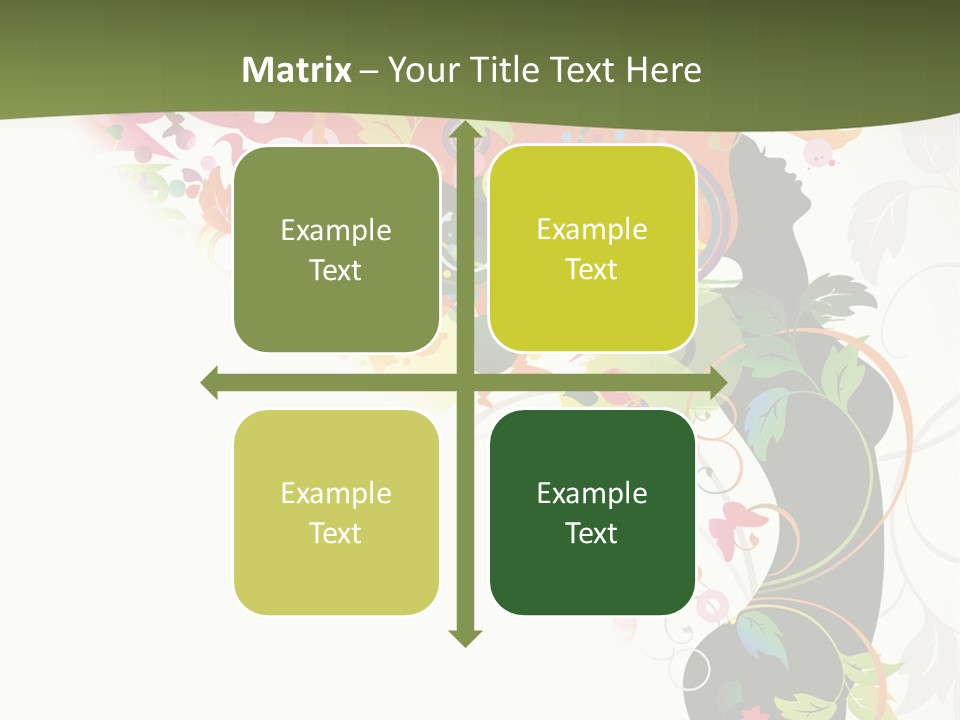 A Woman With Colorful Flowers On Her Body Powerpoint Template PowerPoint Template