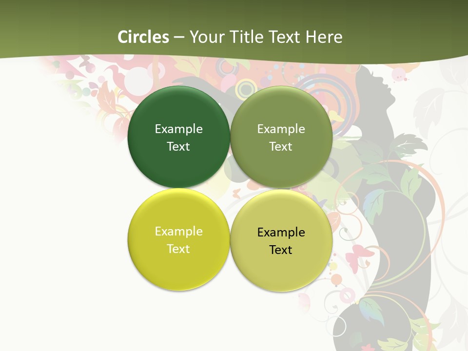 A Woman With Colorful Flowers On Her Body Powerpoint Template PowerPoint Template