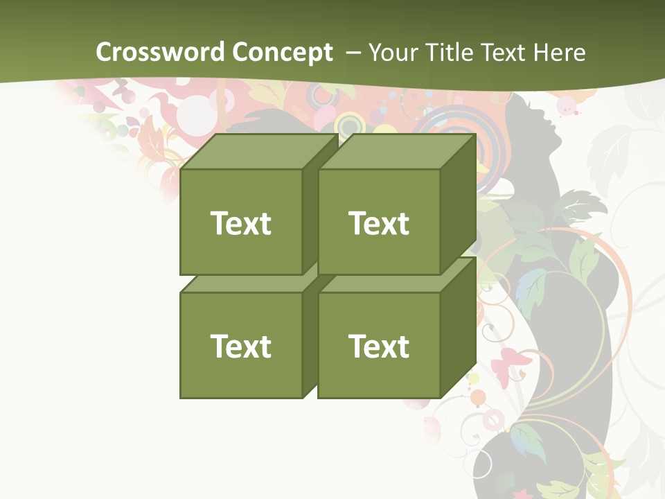 A Woman With Colorful Flowers On Her Body Powerpoint Template PowerPoint Template