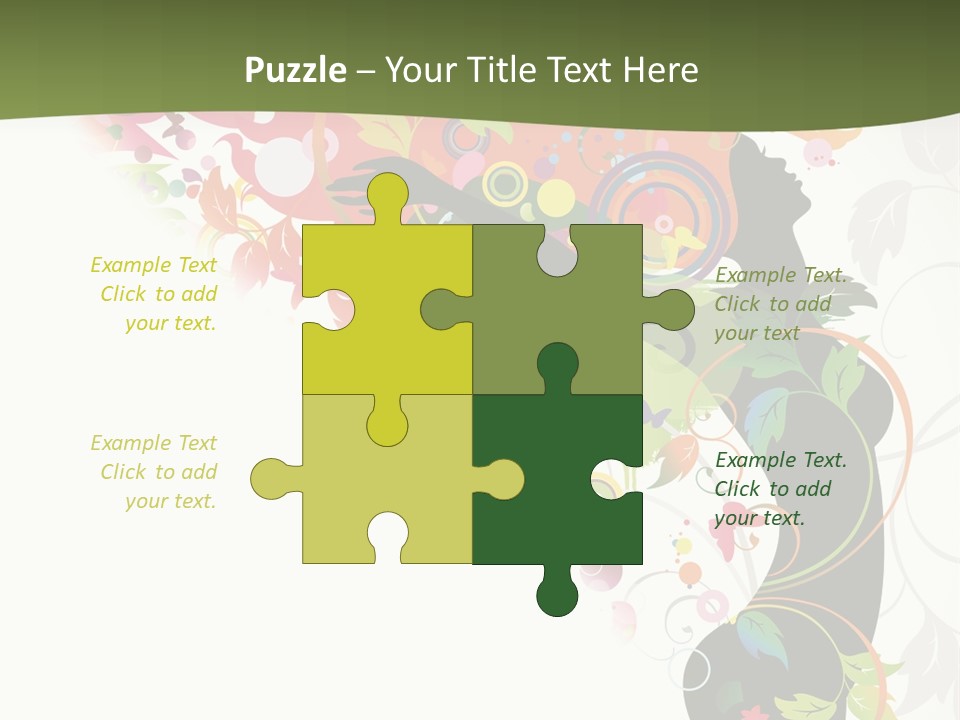 A Woman With Colorful Flowers On Her Body Powerpoint Template PowerPoint Template