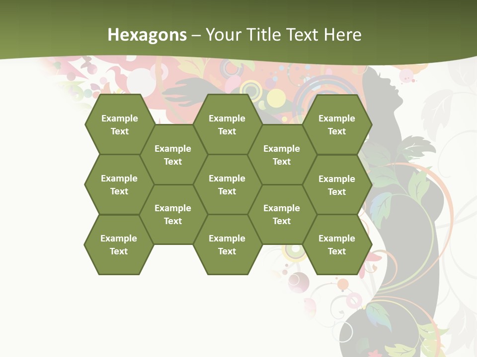 A Woman With Colorful Flowers On Her Body Powerpoint Template PowerPoint Template