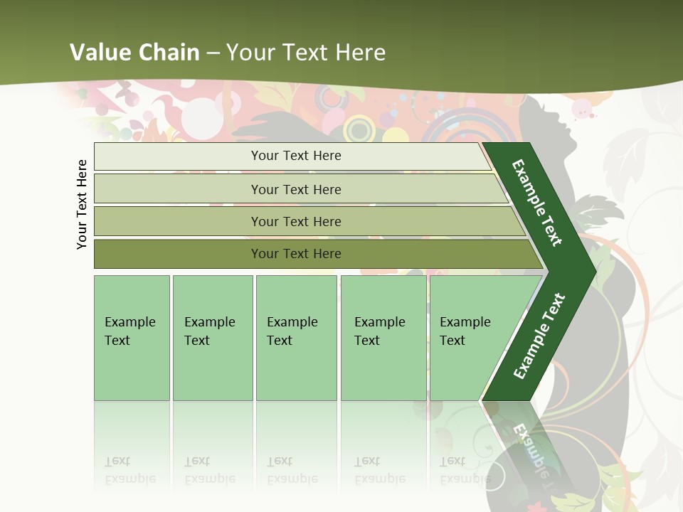 A Woman With Colorful Flowers On Her Body Powerpoint Template PowerPoint Template