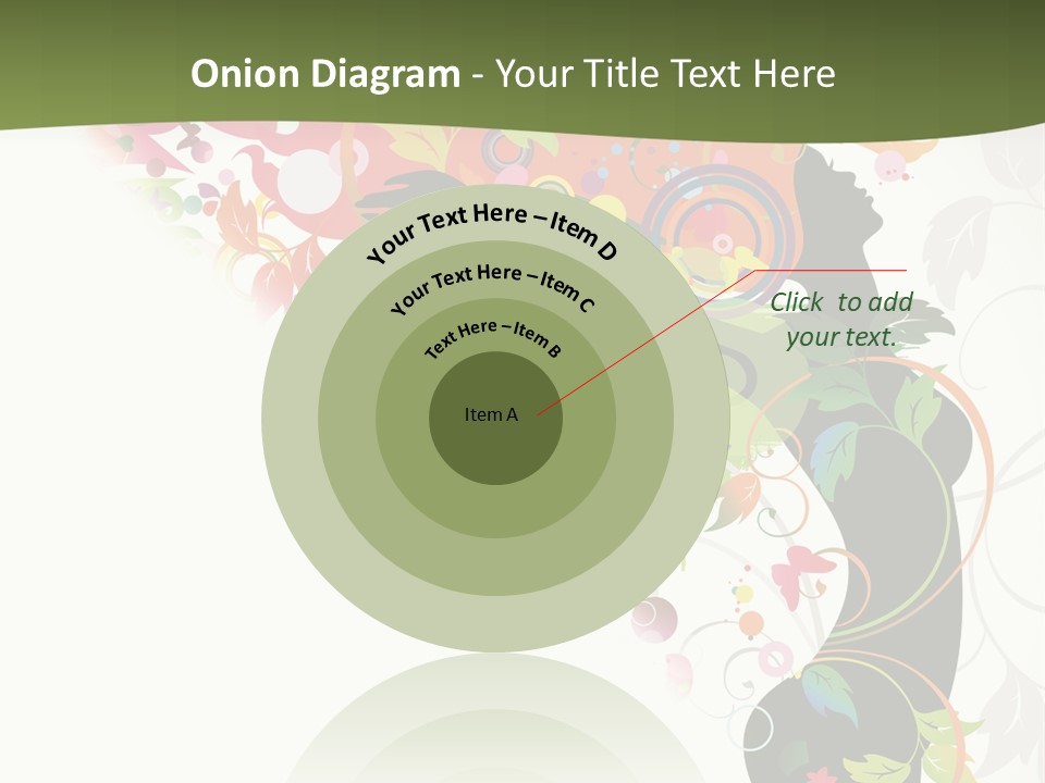 A Woman With Colorful Flowers On Her Body Powerpoint Template PowerPoint Template