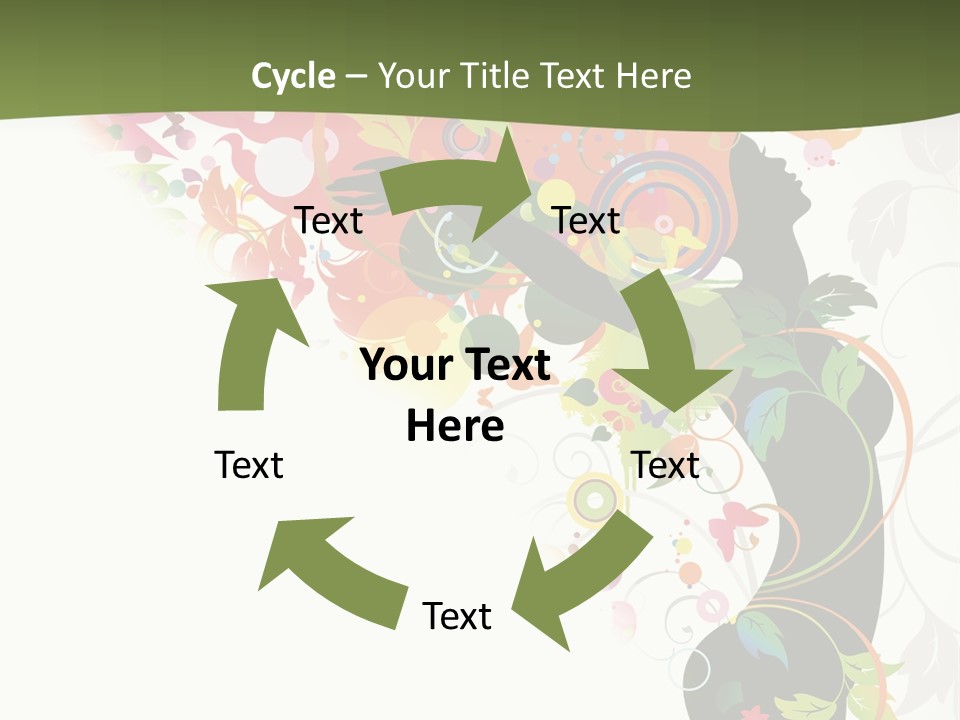 A Woman With Colorful Flowers On Her Body Powerpoint Template PowerPoint Template