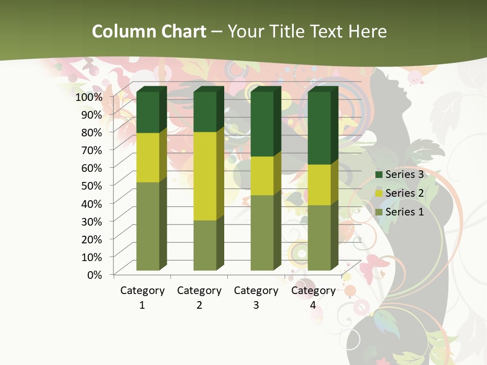 A Woman With Colorful Flowers On Her Body Powerpoint Template PowerPoint Template