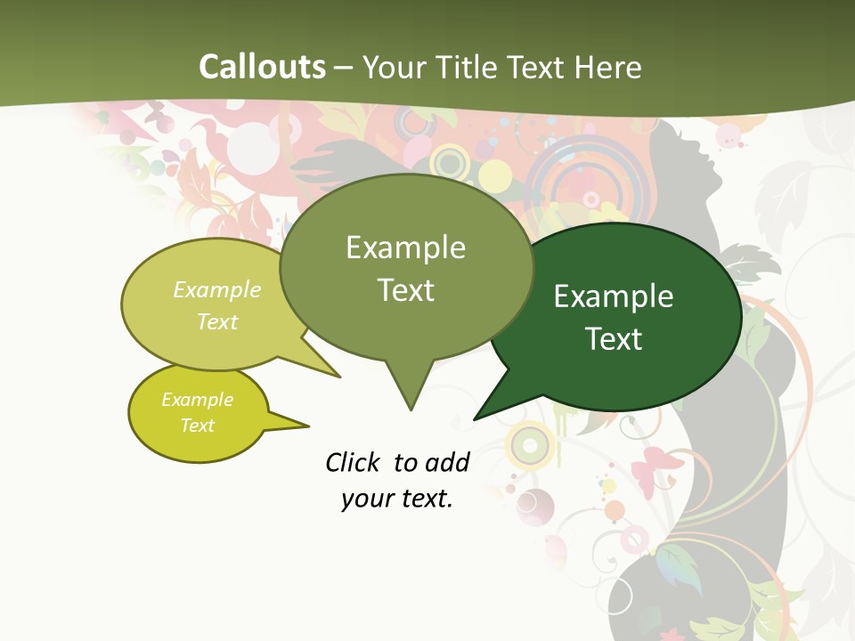 A Woman With Colorful Flowers On Her Body Powerpoint Template PowerPoint Template