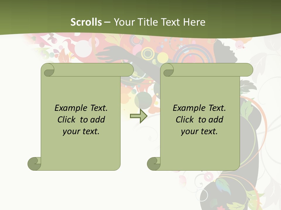 A Woman With Colorful Flowers On Her Body Powerpoint Template PowerPoint Template
