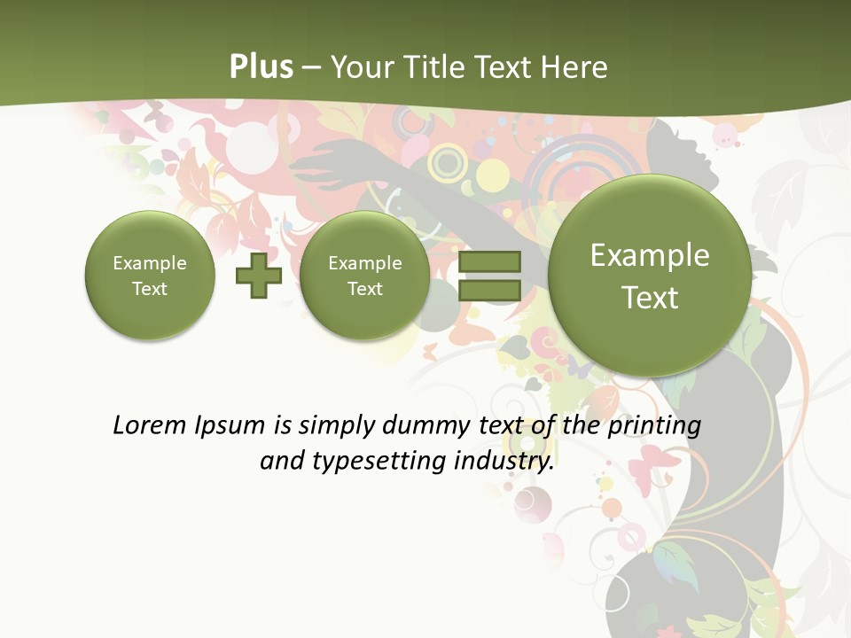 A Woman With Colorful Flowers On Her Body Powerpoint Template PowerPoint Template