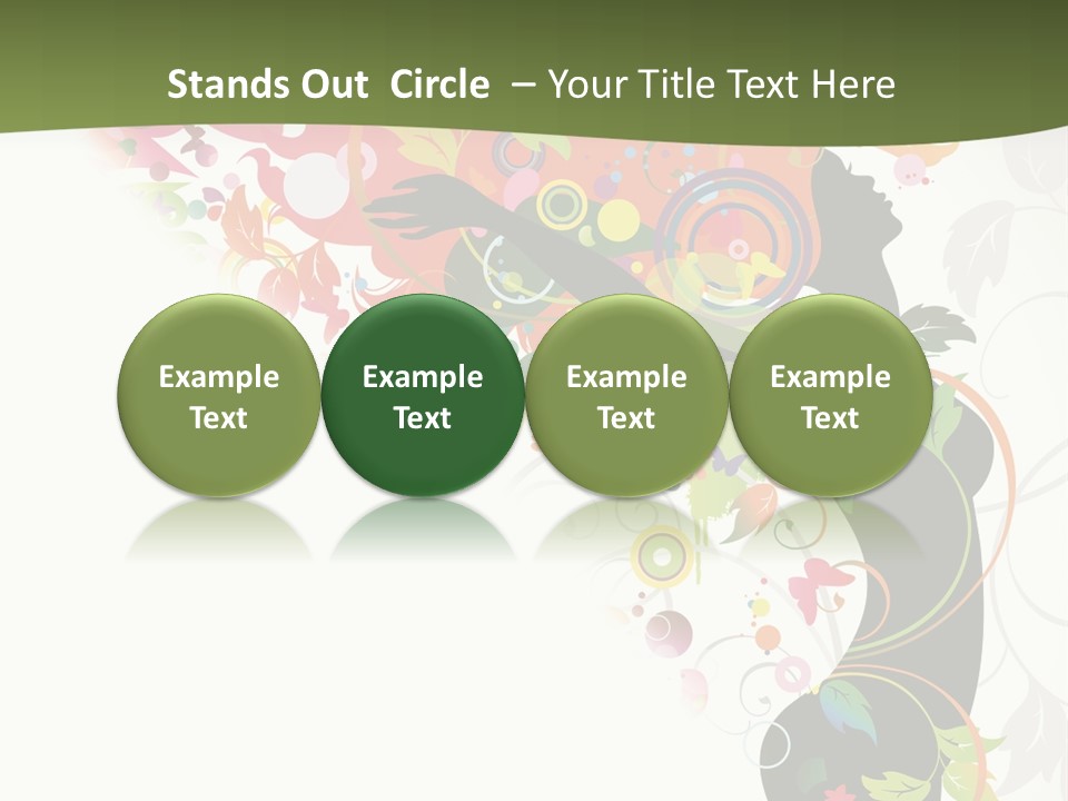 A Woman With Colorful Flowers On Her Body Powerpoint Template PowerPoint Template