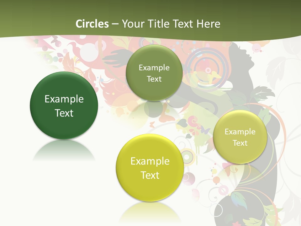 A Woman With Colorful Flowers On Her Body Powerpoint Template PowerPoint Template