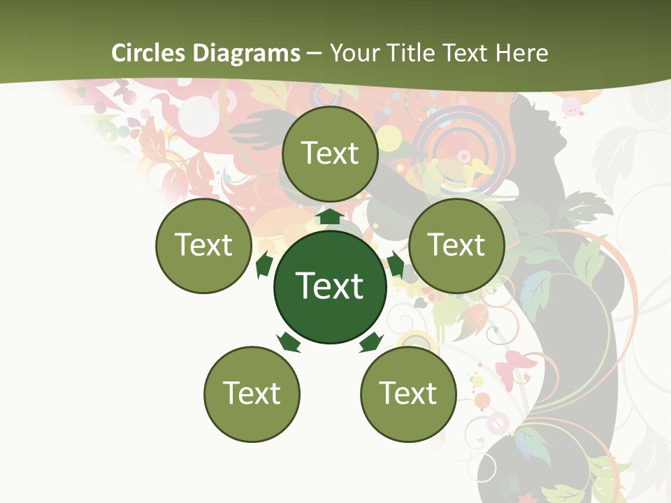 A Woman With Colorful Flowers On Her Body Powerpoint Template PowerPoint Template