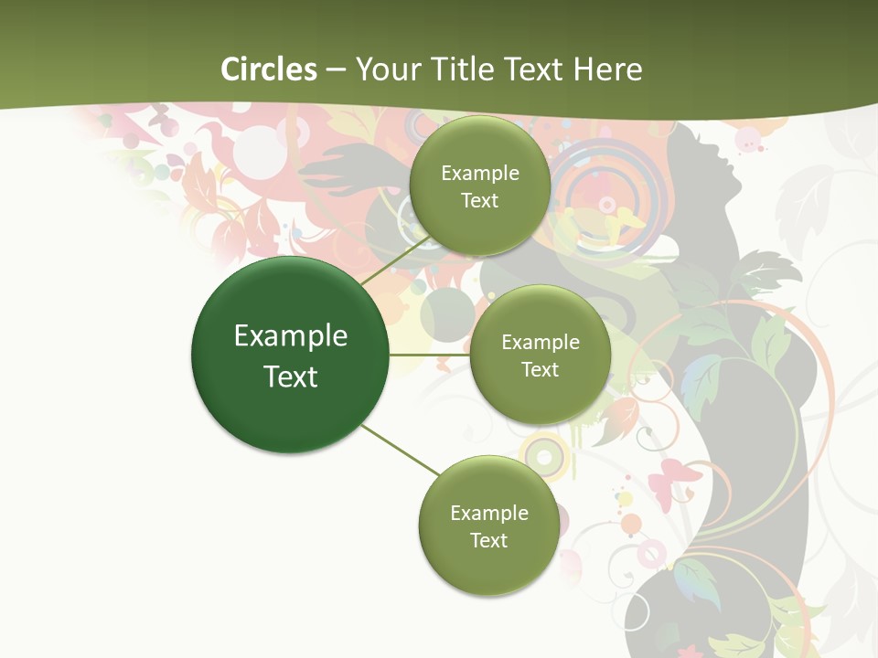 A Woman With Colorful Flowers On Her Body Powerpoint Template PowerPoint Template