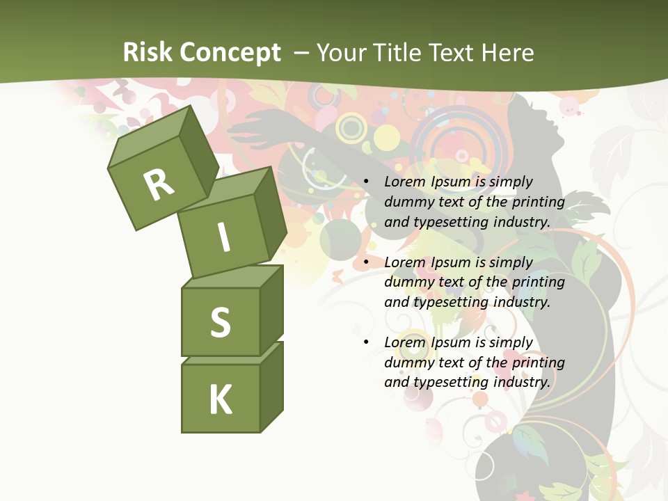 A Woman With Colorful Flowers On Her Body Powerpoint Template PowerPoint Template