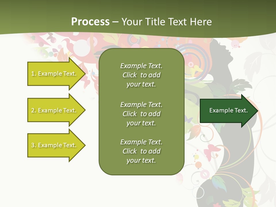 A Woman With Colorful Flowers On Her Body Powerpoint Template PowerPoint Template