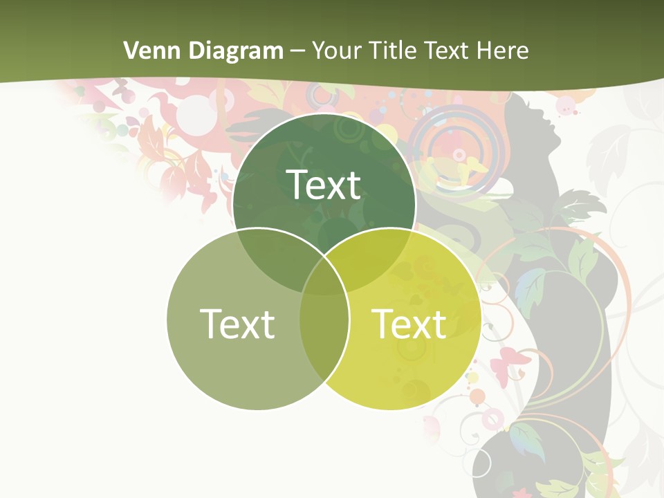 A Woman With Colorful Flowers On Her Body Powerpoint Template PowerPoint Template