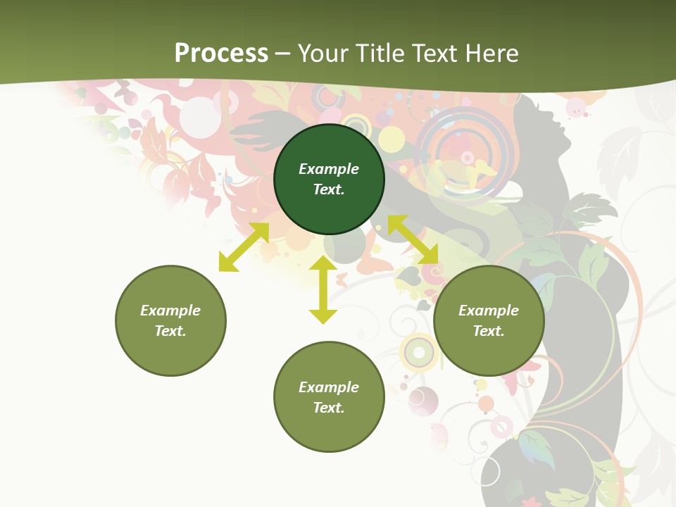 A Woman With Colorful Flowers On Her Body Powerpoint Template PowerPoint Template