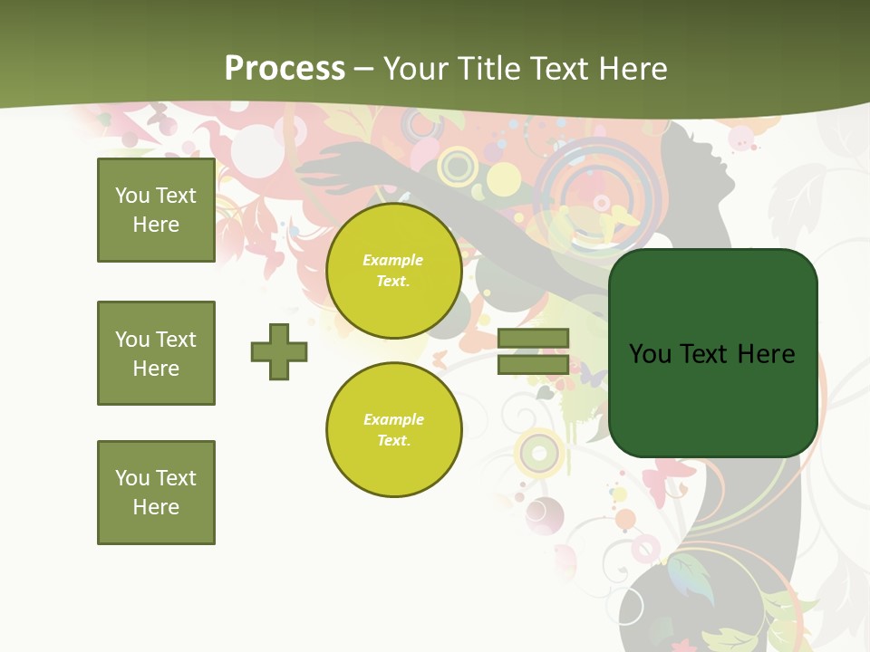 A Woman With Colorful Flowers On Her Body Powerpoint Template PowerPoint Template
