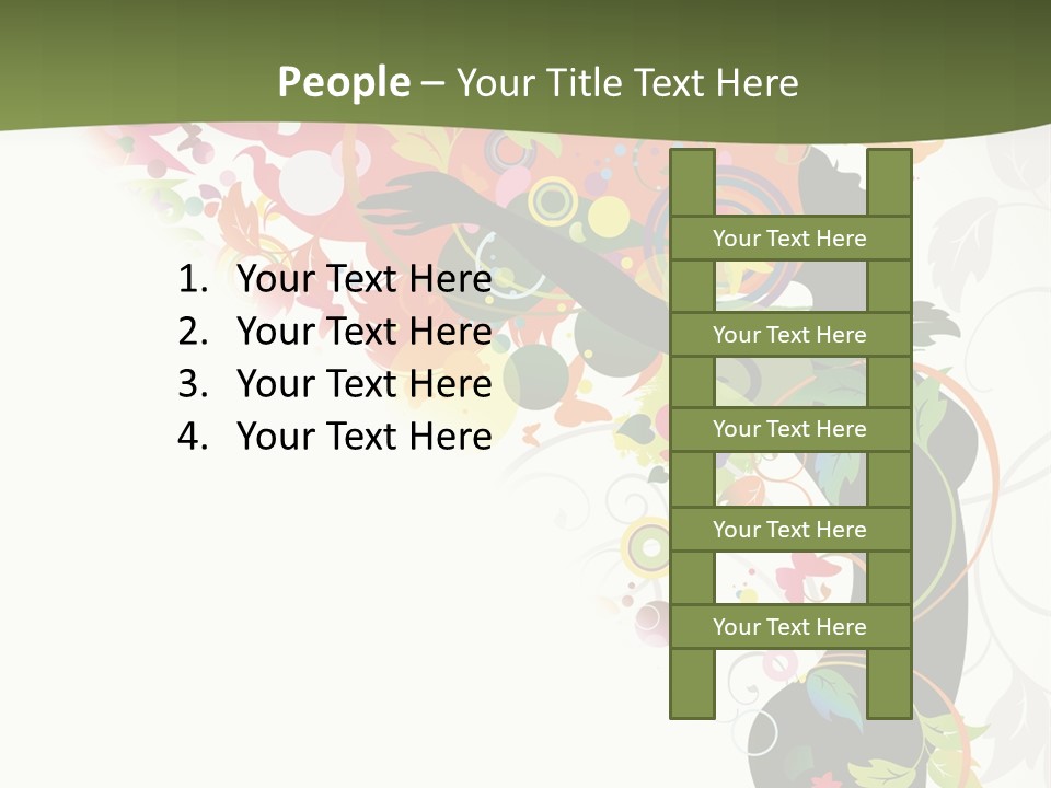 A Woman With Colorful Flowers On Her Body Powerpoint Template PowerPoint Template