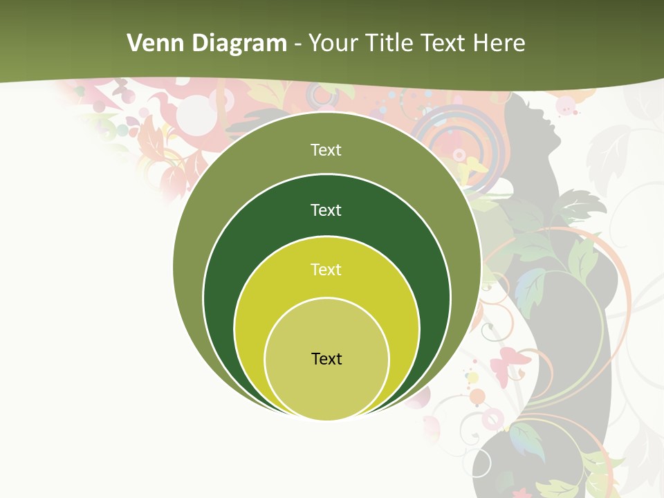 A Woman With Colorful Flowers On Her Body Powerpoint Template PowerPoint Template