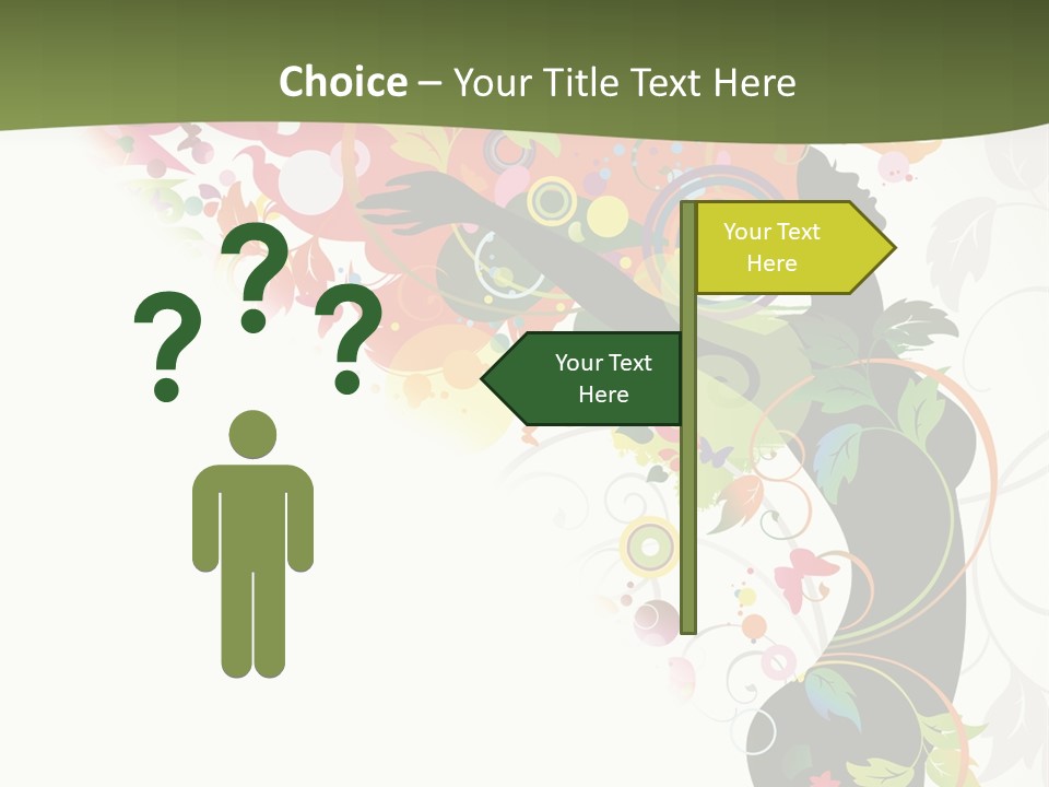 A Woman With Colorful Flowers On Her Body Powerpoint Template PowerPoint Template