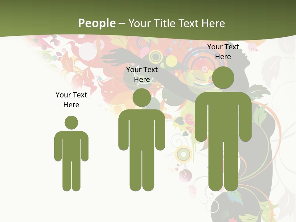 A Woman With Colorful Flowers On Her Body Powerpoint Template PowerPoint Template