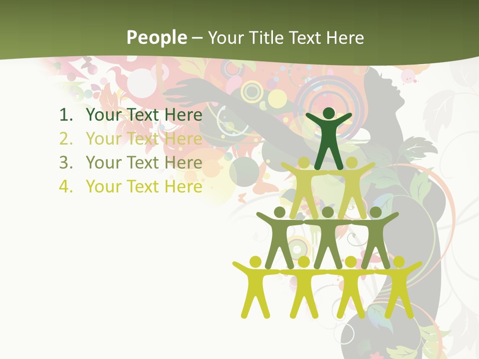 A Woman With Colorful Flowers On Her Body Powerpoint Template PowerPoint Template