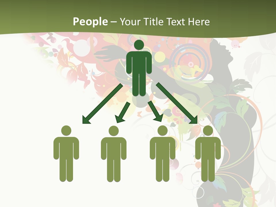 A Woman With Colorful Flowers On Her Body Powerpoint Template PowerPoint Template