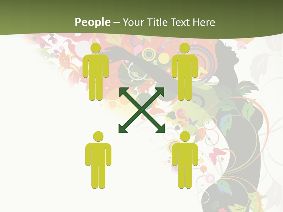 A Woman With Colorful Flowers On Her Body Powerpoint Template PowerPoint Template