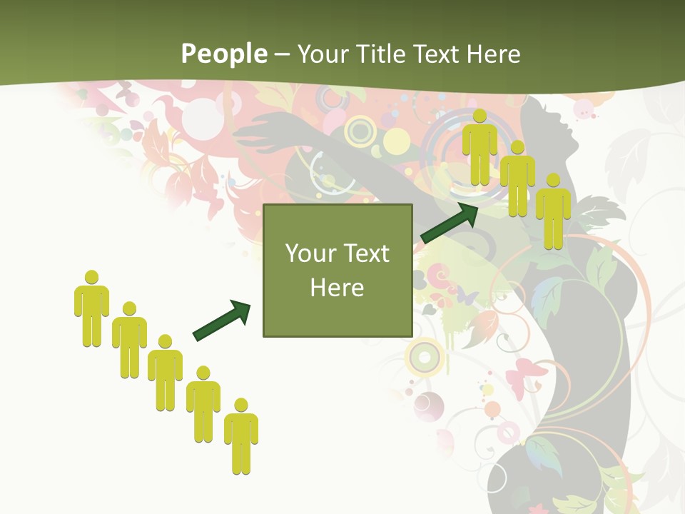 A Woman With Colorful Flowers On Her Body Powerpoint Template PowerPoint Template