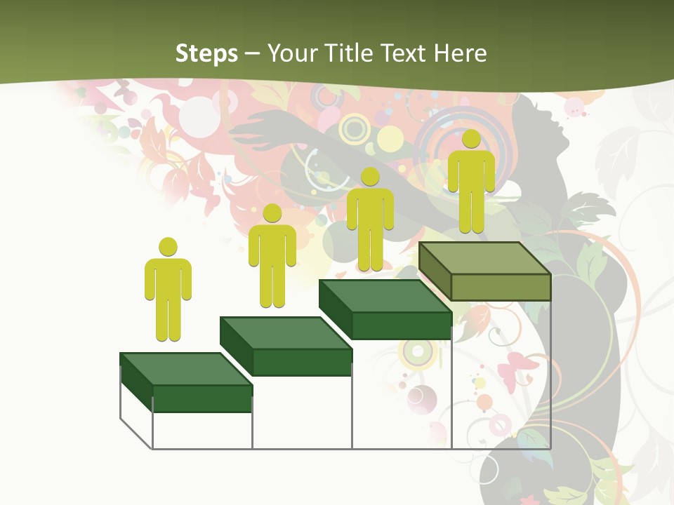 A Woman With Colorful Flowers On Her Body Powerpoint Template PowerPoint Template