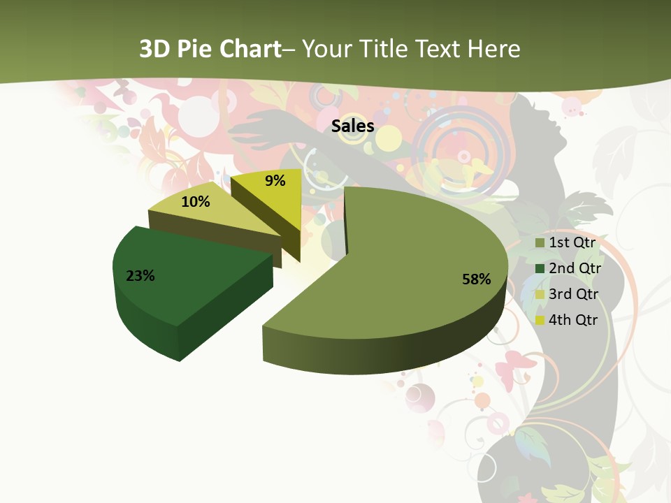 A Woman With Colorful Flowers On Her Body Powerpoint Template PowerPoint Template