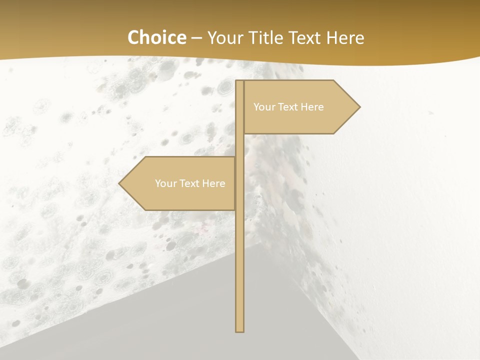A Corner Of A Room With Moldy Walls PowerPoint Template