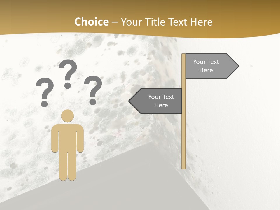 A Corner Of A Room With Moldy Walls PowerPoint Template