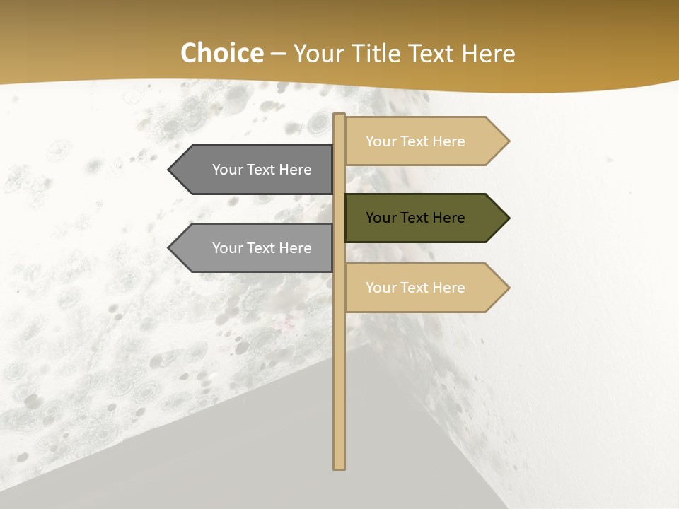 A Corner Of A Room With Moldy Walls PowerPoint Template