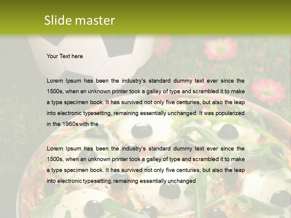 Grass Mozzarella Ruccola PowerPoint Template