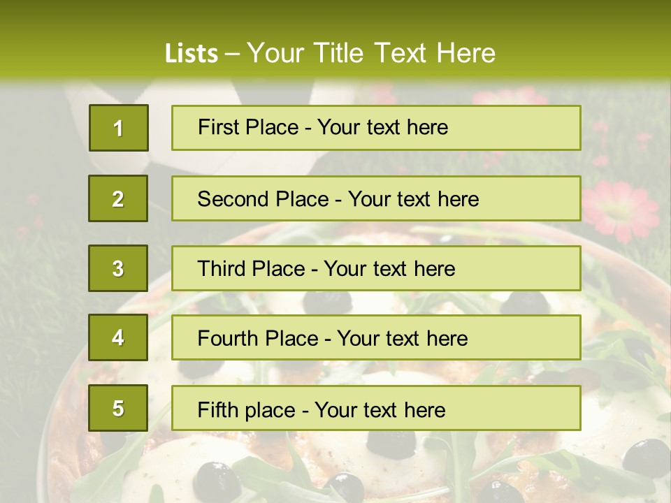 Grass Mozzarella Ruccola PowerPoint Template