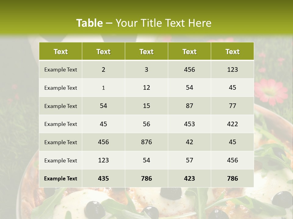Grass Mozzarella Ruccola PowerPoint Template
