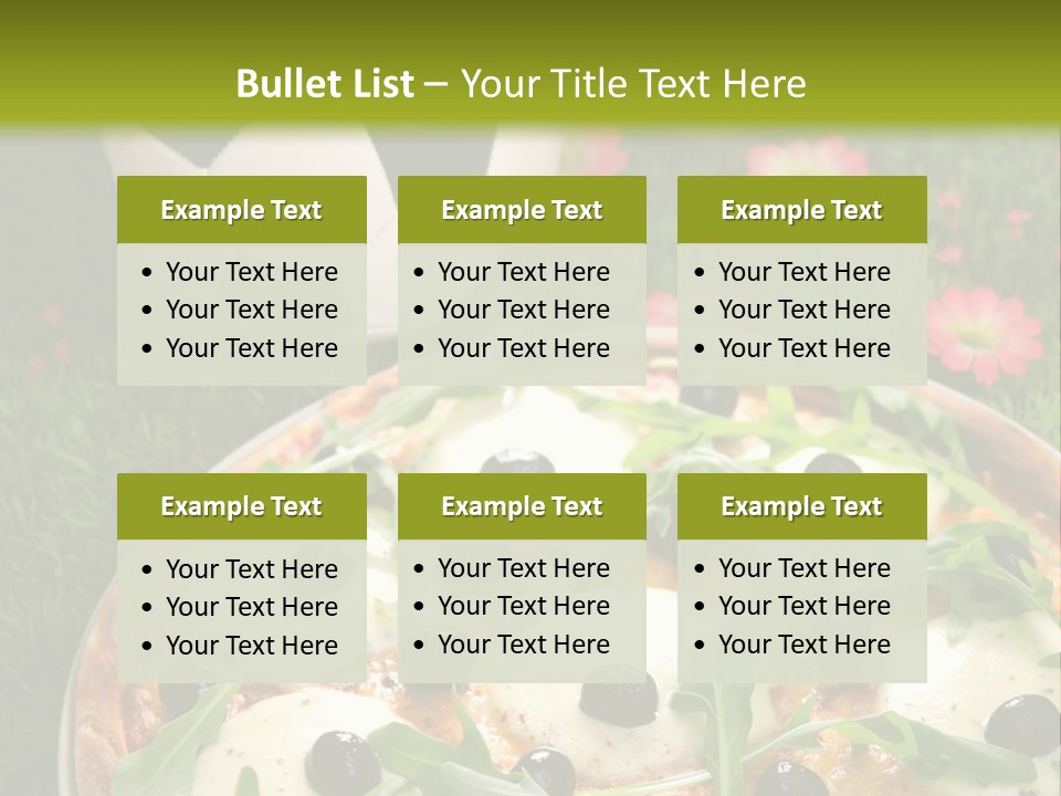 Grass Mozzarella Ruccola PowerPoint Template