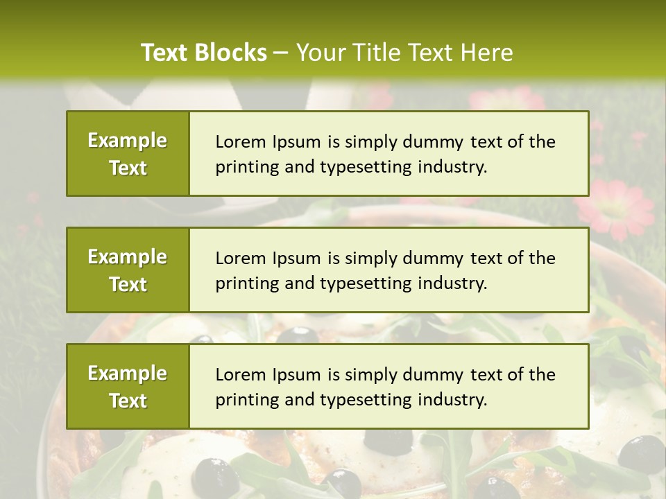 Grass Mozzarella Ruccola PowerPoint Template